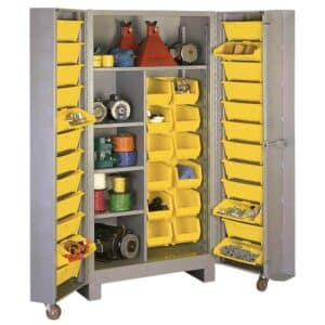 All-welded deep door cabinet 1128 dove gray with props