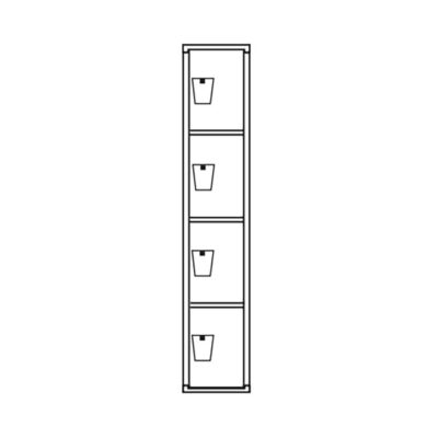 Four Tier Quiet Door Corridor Lockers