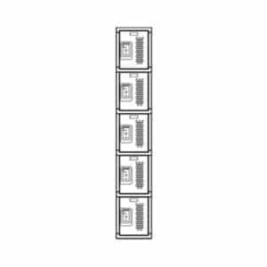 5-High Box Single Point II Ventilated Lockers