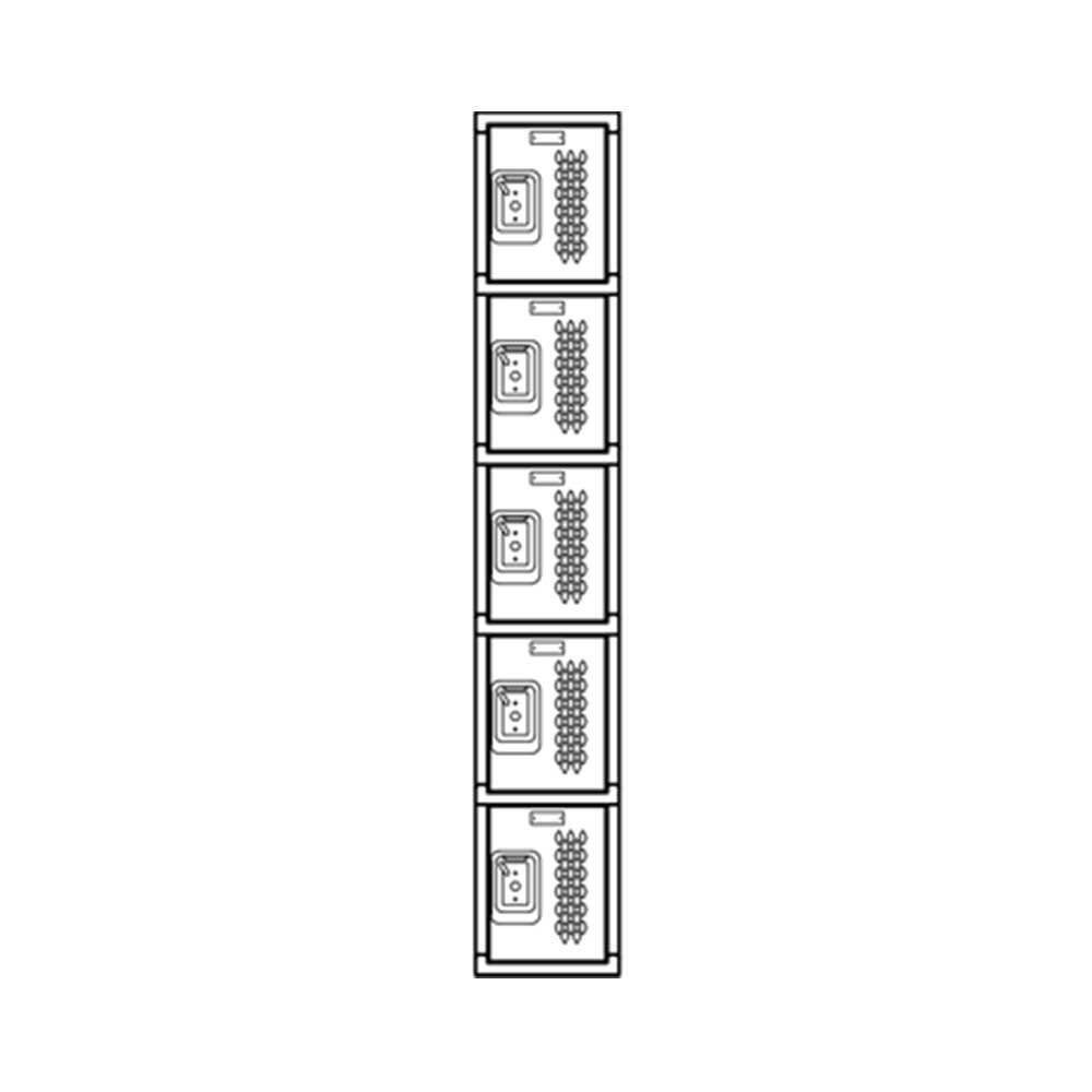 5-High Box Single Point II Ventilated Lockers