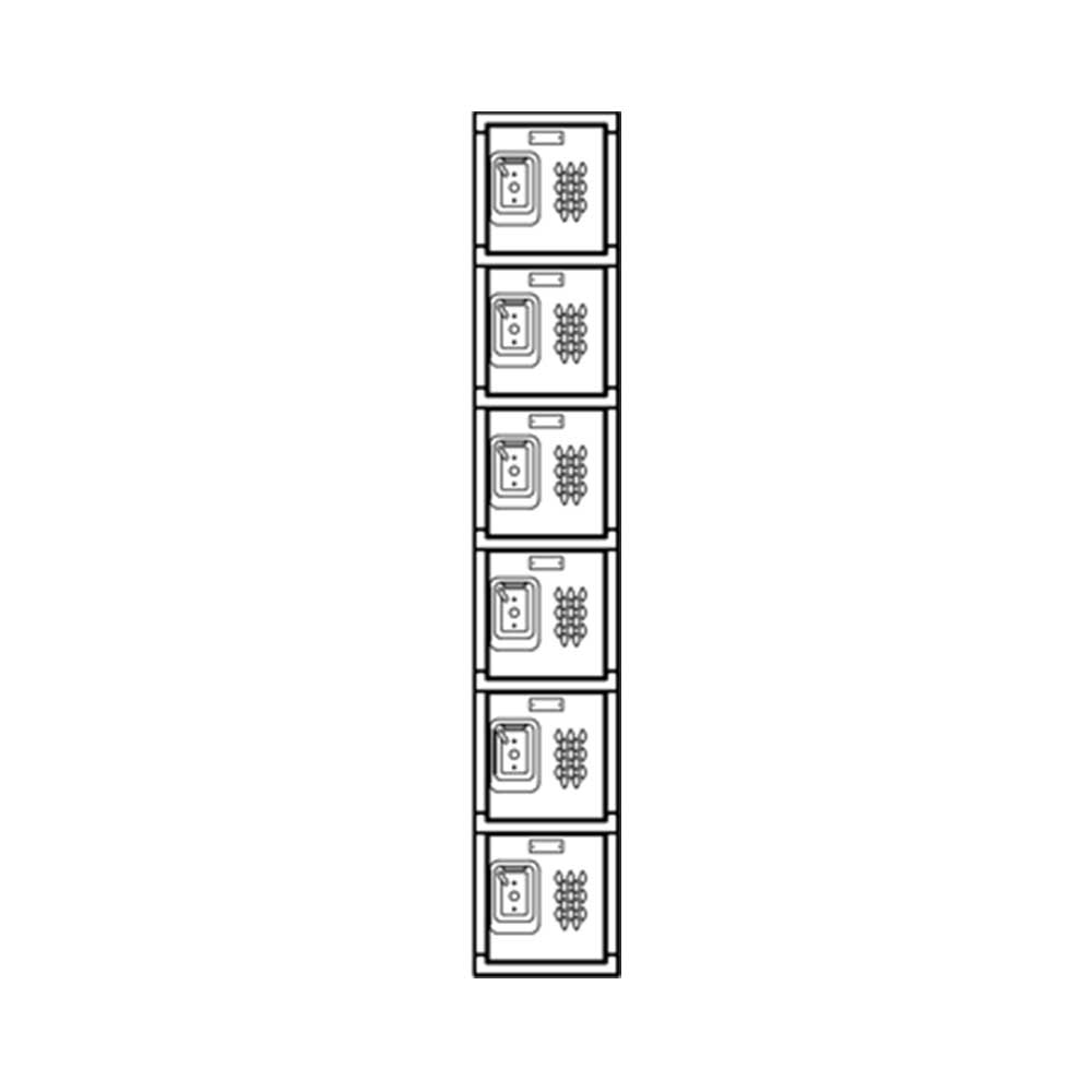 6-High Box Single Point II Ventilated Lockers