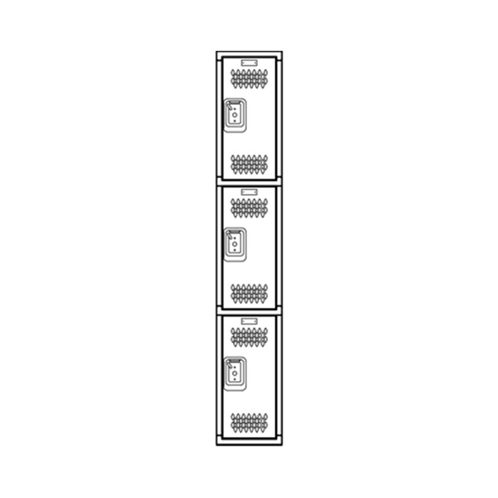 Triple Tier Single Point II Ventilated Lockers