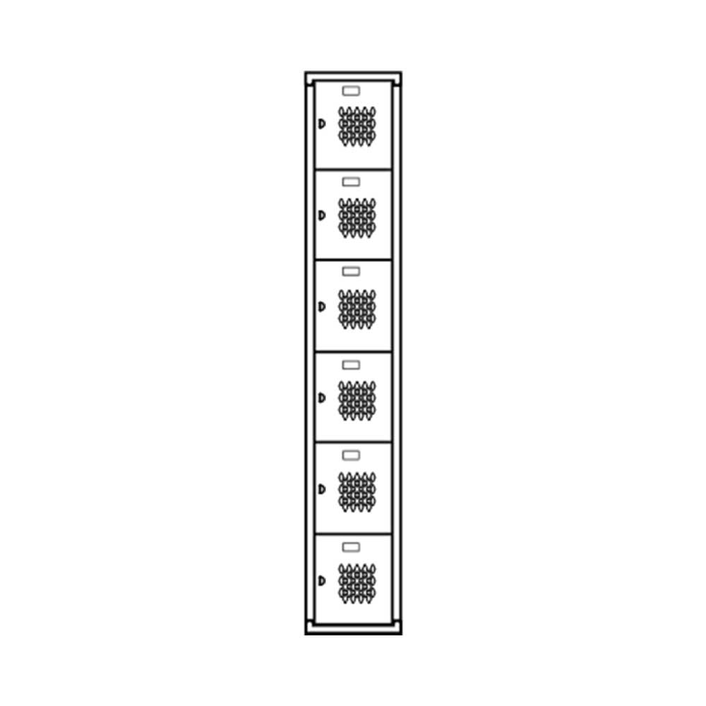 6-High Box Ventilated Locker